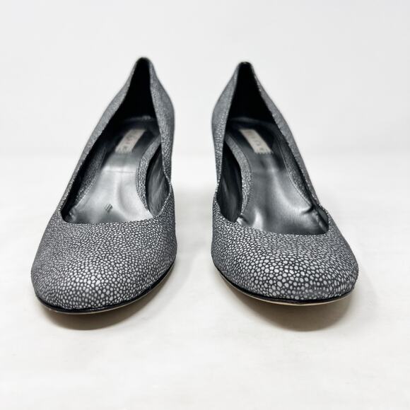 [Jigsaw] London Gray Spotted Print Round Toe Cone Shaped Heels Size 40 US 10 - Picture 3 of 10